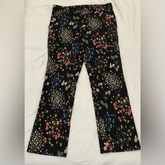Sz small Jules & Léopold Black Floral Design stretchy capri/seven/eights pants - Picture 1 of 10